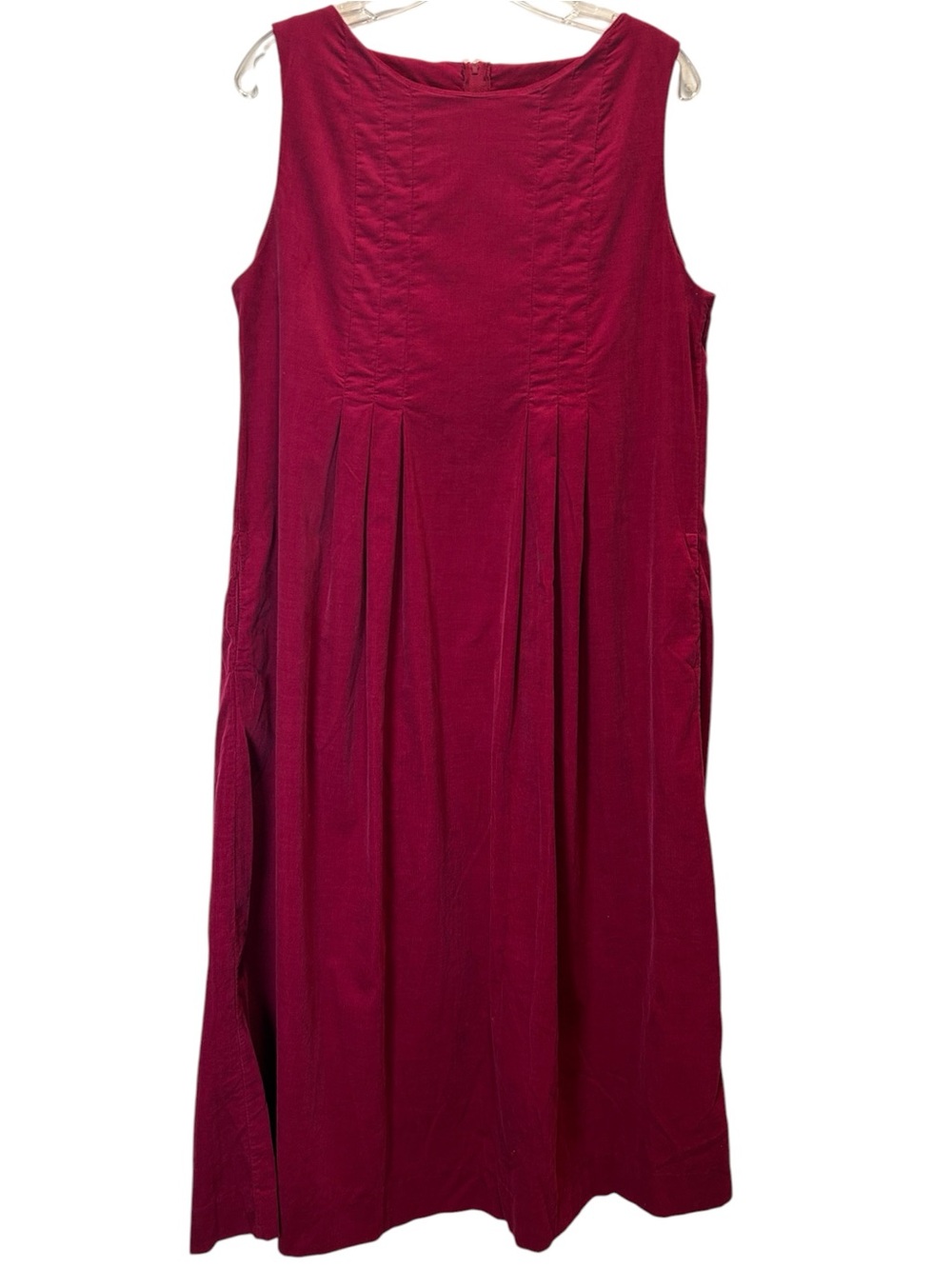 VTG 80’s Laura Ashley Burgundy Pinwale Corduroy Pinafore Jumper Dress - Size 12